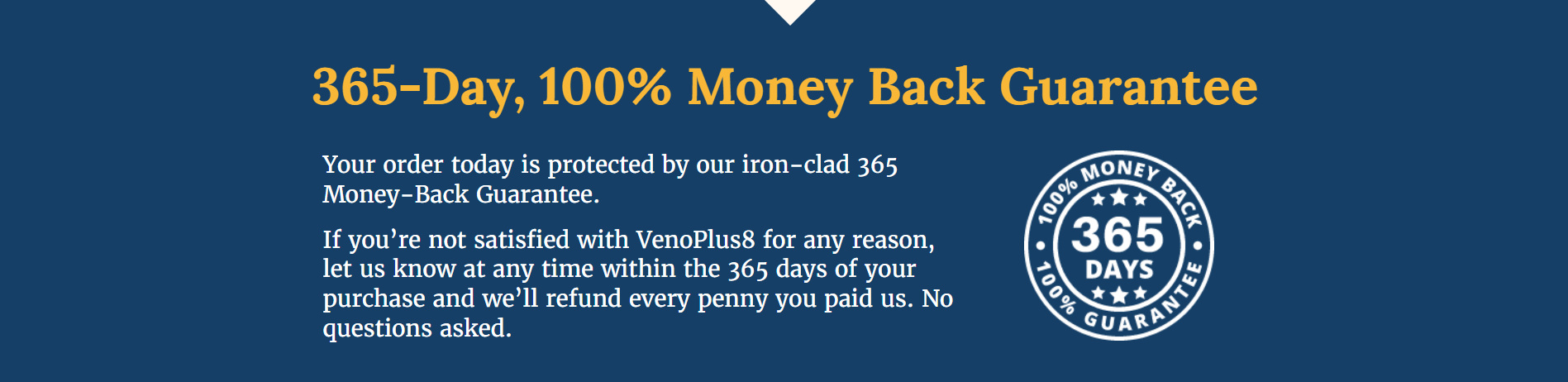 Venoplus 8 - 365-day 100% Money back guarantee